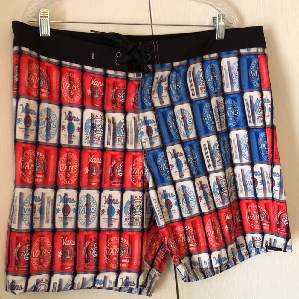 Vans swim beachy Red and Blue Graphic drawstring Shorts